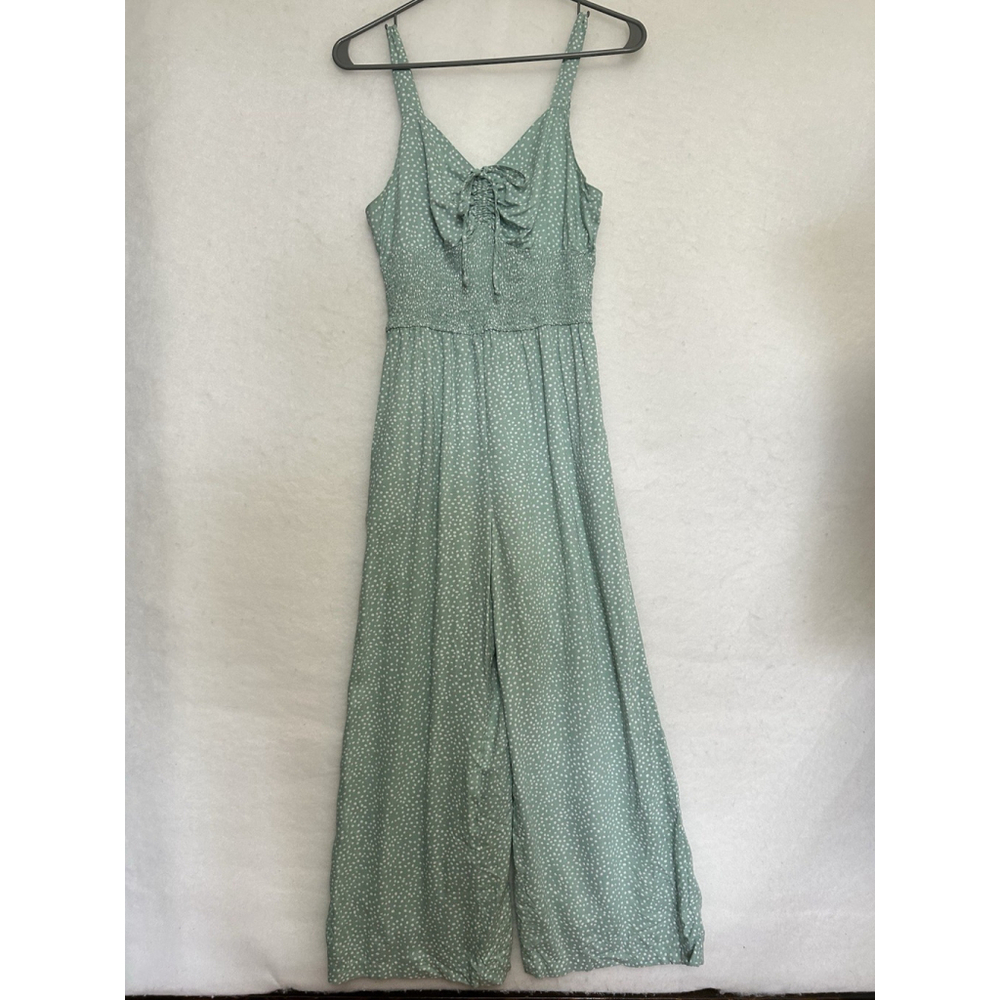 Japna Coastal Soft Girl Dainty Jumpsuit Wide Leg Smocked Bodice Breezy Romantic